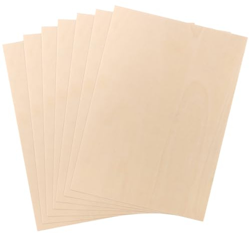 LOLYSIC 16 fogli in compensato di pioppo A3, 3 mm, 420 x 300 mm, 3 mm, pannelli in legno per fai da te, taglio laser, modellare e dipingere
