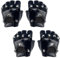 KEYRI 2 Paar Punk Handschuhe Fingerlos Biker Rocker Lederhandschuhe Motorrad Biker Handschuhe Mit Nieten mit Nieten Schwarz Rocker Accessoire Kostümzubehör Mottoparty Karneval (Schwarz, Eine Größe)