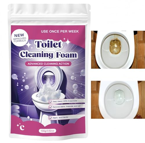 Fizzclean Toilet Cleaner,Toilet Cleaner,Fizz Clean T-oilet Cleaning Foam,Limescale Remover,Foam Toilets Powder,Fast Acting Heavy Duty Drain F-oam,Fizzclean F-oam C-leaner,To-ilet Cleaners