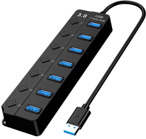 Homoyoyo Hub USB Porte Espansore USB Cavo in Rame Spesso Connettore Adattatore Splitter per Laptop Aggiuntiva Alimentazione Sufficiente e Trasmissione Dati Alta Velocità