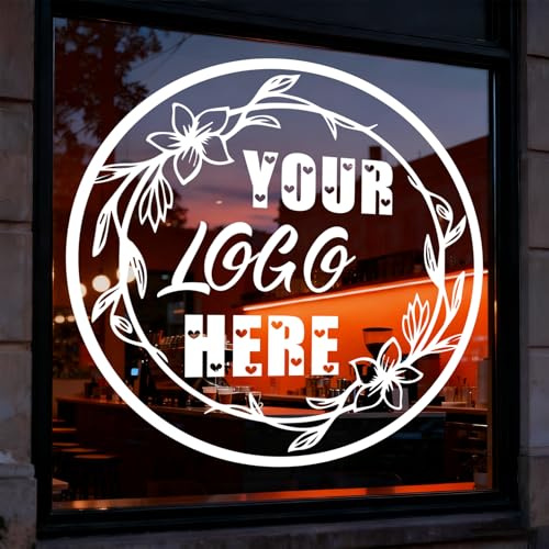 Personalisierbares Business-Logo, Fensteraufkleber, Glastürschild, benutzerdefinierter, wasserdichter Fensteraufkleber, personalisierbar, zum Aufkleben auf Geschäft, Zuhause, Büro