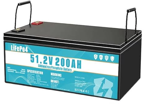 Wiederaufladbare Batterien,LiFePO4 Batterie 48V 200Ah Lithium Eisenphosphat Batterie, ausgestattet mit 200A BMS, Lebensdauer über 8 Jahre, geeignet für Camping, Solarenergie, Notstromversorgung usw.