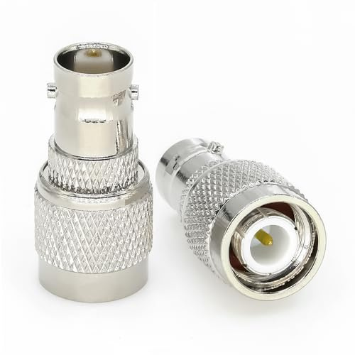 Ahoaepy 2 Stück BNC-auf-TNC-Antennenstecker, verlustarmer TNC-Stecker auf BNC-Buchse Koaxialadapter für Funkgeräte, LMA, Video und Koaxialkabel