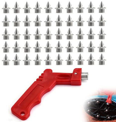 wilcractk 50 Clavos Atletismo con Llave 6mm Spike de Repuesto de Acero Inoxidable con Herramienta Removedora, Antideslizante para Carrera Sprint Pista Zapatos Niños y Adultos