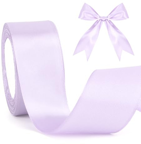 Geschenkband Lavendel 40mm Satinband Hell Violett 23 Meters Schleifenband Lila Für Geschenkverpackung Blumensträuße Basteln DIY Stoffband Lavendel Dekoband Violett Für Hochzeit Taufe Geburtstag Deko