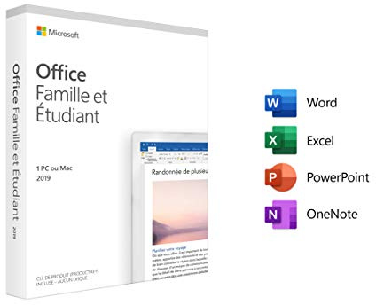 Microsoft Office Home & Student 2019 1 license(s) 1 year(s) French - Software suites (1 license(s), 1 year(s), French, 4000 MB, 2048 MB, 1280 x 768 pixels)
