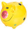 JYPHM Sparschwein aus Keramik für Kinder Jungen und Mädchen einzigartiges Geschenk Kinderzimmer Dekoration Andenken Porzellan-Sparschwein gelb 12x12x10cm(5x5x4inch)