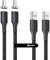 NetDot Gen10 USB-C Nylon Braided Magnetic Fast Charging Cable with Side LED compatible with Type-c Device(1m/2 pack black)