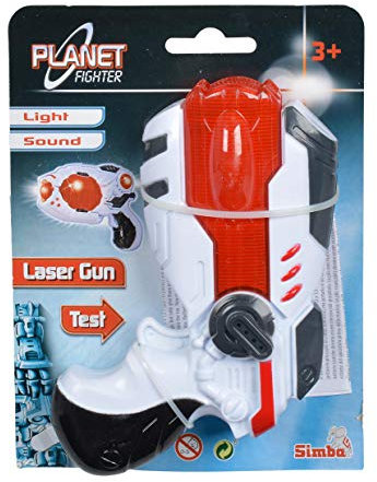 PF Laserpistole, 2-sort., mit L+S, Try me, L:16cm, 3J+