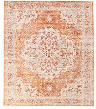 RugVista, Nadia, Teppich, Kurzflor Teppich, 250 x 300 cm, Rechteckiger, Modern, Oeko-Tex Standard 100, Polypropylene, Flur, Schlafzimmer, Küche, Wohnzimmer, Orange, Dunkelbraun
