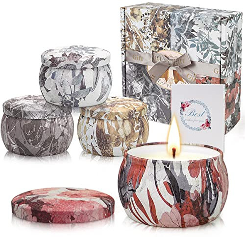 Duftkerzen-Set, Aromatherapie-Geschenk für Damen/Mama/Eltern, natürliches Sojawachs, Duftkerzen können Stress lindern, perfekt für Schlafzimmer, Badezimmer, Yoga, Büro