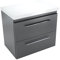 paplinskimoebel Waschbeckenunterschrank mit Schubladen 60 cm Breite Sicily Top, ohne Waschtisch, Badezimmer Unterschrank ohne Waschbecken, Badezimmerschrank Unter Waschbecken, Badunterschrank Graphit