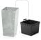 rgvertrieb Blumenkübel Blumentopf Pflanzkübel Übertopf Quadrat Beton-Optik mit Einsatz Pflanztopf Beton Struktur Hellgrau (50cm)