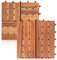 Herrselsam Holzfliesen aus Akazien Holz，30 x 30 cm Bodenfliesen, 55 Stück, 5 m² Terrassenfliese，Balkon Bodenbelag, Holzfliesen Balkon, 6 Latten Fliese
