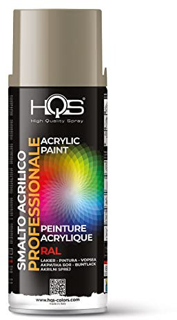 HQS Bombe de peinture acrylique, en aérosol, aux couleurs RAL, RAL 1019, blanc gris