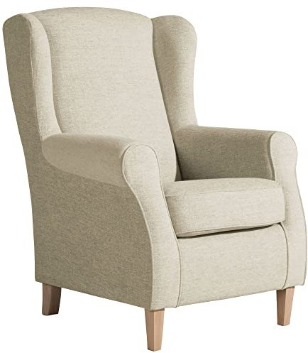 58 aufm Kessel Ohrensessel Karlen Bezug Chenille Buche Natur/beige 22103