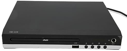 HD DVD Player, Kompaktes HDMI DVD Player Set mit Fernbedienung für Zuhause, DVD CD Player mit HDMI Anschluss, USB Anschluss für TV, Projektor, Karaoke Maschine