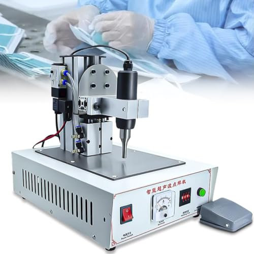 Saldatrice a Punti Ad Ultrasuoni 1200W, Saldatore Di Plastica Ad Ultrasuoni Pneumatico Da 35 Khz, Saldatrice Di Plastica Portatile per Saldatura a Punti Di Tessuti Non Tessuti, Tessuti Di Nylon