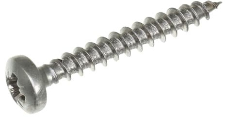 SECCARO Spanplattenschraube Halbrundkopf 4 x 30 mm, Edelstahl V2A VA A2, Holzschraube mit Vollgewinde, Kreuzschlitz/PZ, 250 Stück