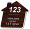 DELTA-SIGNALETIC.COM Placa grabada personalizada autoadhesiva para nombre y número de buzón en forma de casa de diseño aspecto madera formato 5x5 cm