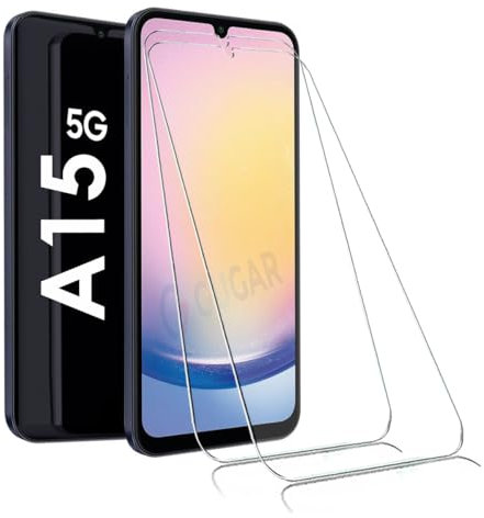 2X Panzerglas für Samsung Galaxy A15 5G Schutzfolie, Panzer Schutz Glas Panzerfolie für Samsung Galaxy A15 Schutzglas, Gehärtetem Glas Displayschutz für Galaxy A15 Folie [2 Stück]