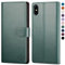 SkyDuck für iPhone X/XS 5.8 hülle PU Leder[RFID-Schutz] handyhülle für iPhone X Klapphülle Kartenfach mit 1 Gehärtetes Glas Schutzfolie,stoßfestes Handy hülle für iPhone XS Case,Hellgrün