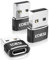 EDIESI, Adaptador USB a Tipo C, Pack 3, para Carga Rápida y sincronización de Datos, Compatible iPhone 15/14/13, iPad, Galaxy, CarPlay, AirPods (Negro)