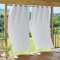PONY DANCE Ösenschal 2er Set Outdoor Gardinen mit Gewichteten Säcken für Terrasse & Balkon Vorhang Outdoor Wetterfest Outdoorvorhang Wasserdicht, H 243 x B 132 cm, Grau-weiß