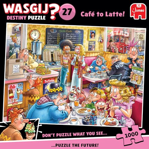 Wasgij Destiny 27 - Café to Latte - 1000 Piece Jigsaw Puzzle for Adults | Challenging, Brainteasing, Funny 1000 Pc Adult Puzzle - Large FSC Certified Jigsaw - Birthday & Christmas Gift - 68 x 49 cm