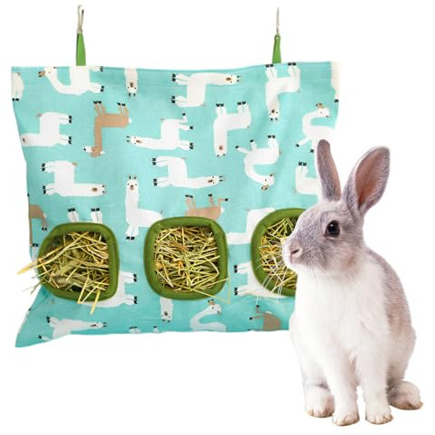 XYTAHDM Hängender Futtersack für Kleintiere, Kaninchen Heutasche, Hasen-Futterstation Heutaschen, Meerschweinchen Heutasche, für Kaninchen/Meerschweinchen/Chinchilla(B)
