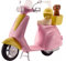 Glam Scooter Moto Chic Rose pour Barbie avec Chien, Casque et Panier - Set vehicule Poupee, Accessoires avec Carte Tigre