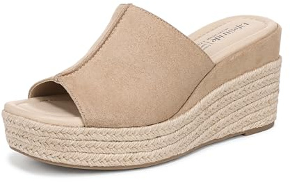 LifeStride Women's Haute Espadrille Wedge Sandal Biscotti Beige 8 W