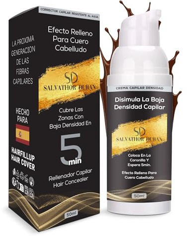 Salvathor Durán Simil Fibras Capilares – Corrector Capilar para Cuero Cabelludo – Alternativa al Tinte Pelo Hombre, Fibras Capilares y Polvo Pelo Hombre – Disimula Calvicie (Castaño Oscuro, 50 ml)