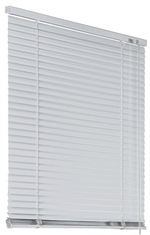 Deco4Me Alu Jalousie mit Bohren für Wand- & Deckenmontage (Weiß, 70 x 220 cm) - Fenster Rollo mit Aluminium-Lamellen 25 mm breit - Venetian Blinds, Jalousetten, Lamellenjalousie, Lamellenrollo