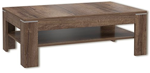 FORTE Couchtisch Savoy mit Ablage, Holzwerkstoff, Schlammeiche, 120 x 43 x 75 cm
