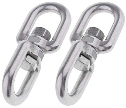 joyMerit 2pcs Kugelgelagerter Edelstahl - Drehwirbel für Hängesessel M4 / M5 / M6 / M8 / M10 (Auswähbar) - M6