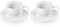 Le Creuset Stoneware Set of 2 Cappuccino Cups and Saucers , 7 oz. each, White