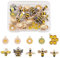 Cheriswelry 28 Stück Bienen- und Gänseblümchen-Anhänger, Emaille, 10 Stile, Honigbiene- und Blumen-Anhänger für Schmuckherstellung, Loch: 1,2 - 2 mm.