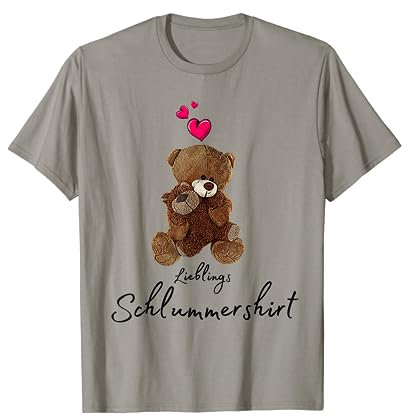 Lieblings Schlafshirt Teddybär mit Herz Schlafanzug Teddy T-Shirt