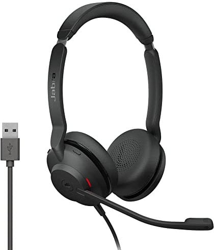 Jabra Evolve2 30 Headset – Stereo Kopfhörer mit Noise Cancelling – Zertifiziert für Microsoft Teams – mit 2-Mikrofon Anruf-Technologie – USB-A Kabel – Schwarz