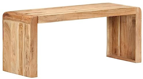 vidaXL Akazienholz Massiv Bank Holzbank Sitzbank Esszimmerbank Küchenbank Massivholzbank Flurbank Garderobenbank Wohnzimmer 110x38x46cm