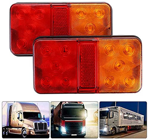 WMLBK 2 Stück 10 LED Rücklicht Bremslicht 12V LED Anhängerbeleuchtung Heckleuchten Universal Warnlicht Für Van LKW Anhänger Traktor