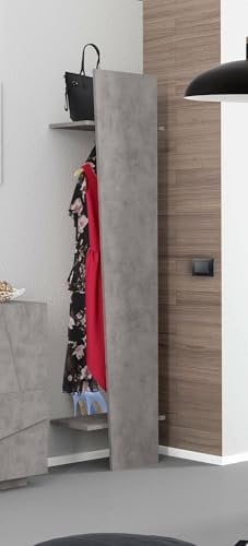 Dmora Mobile da Ingresso Sante, Entratina Moderna Multifunzione, Armadietto Multiuso per atrio, 100% Made in Italy, cm 50x30h200, Cemento