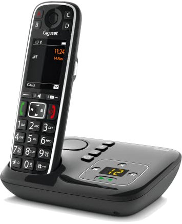 Gigaset Life A - cordless premium senior phone - answering machine - talking keys - number & name announcement - Bluetooth - 4 direct dial keys - SOS call - automatic volume adjustment, black