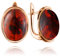 Ohrringe Bernstein in Rose Gold vergoldetem Sterling Silber 925, Farbe - Cognac, Ohrringe Rose Gold Bernstein