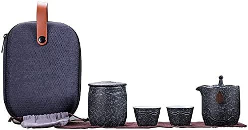 Juego de té de cerámica con Tetera, Incluye 1 Olla, 2 Tazas, Tetera portátil de Viaje, Juegos de té de Oficina, Tazas de té, Ceremonia de té