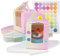 30 Stück Cupcake Transportbox 1er Cupcake Box Single Farbverlauf Muffin Box Verpackung Kuchen Karton Pappe mit Sichtfenster und Griff