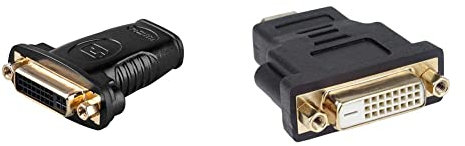 goobay 68690 HDMI/DVI-I Adapter, Vergoldet & PremiumCord 4K HDMI auf DVI Adapter, vergoldete Anschlüsse, HDMI Stecker Typ A auf DVI-D Buchse (24+1) - für 4K UHD 2160p, Full HD 1080p, 3D schwarz