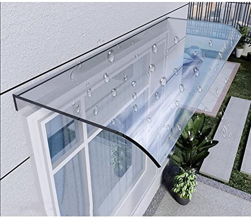 Polycarbonat Fenster Tür Markise Vordach, Unsichtbare Geräuschlose Traufe Vordächer Veranda Gartenlaube Gartenüberdachung UV-Regen-Schnee-Schutz Für Haustür/Veranda Terrassendach ( Farbe : Side mounti