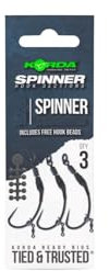 Korda Ready Tied Spinner Hook Sections: Size 5 Barbless | Pre-Tied Carp Fishing Rigs with Spinner, Krank, Kurv Hooks | Micro Swivel Hooklink | Perfect for Carp & Coarse Anglers